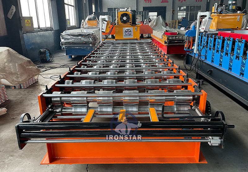“Automatic Cascade T21 C21 Metal Tile Roll Forming Machine Roofing Profile Production Equipment Roofing Sheet Making Machinery for Russia Georgia Kyrgyzstan Roofing Factory”