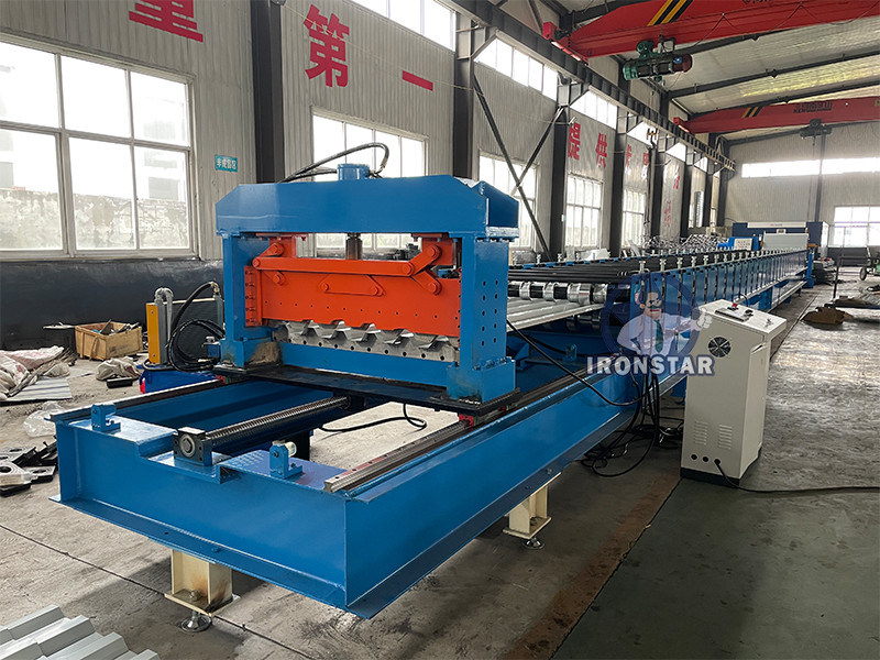 “Flying Tracking Cutting Trapezoidal Color Steel Roof Roll Forming Machine For Saudi Arabia Market High Speed Flying Tracking Cutting Trapezoidal IBR Roof Panel Roll Forming Machine For Saudi Arabia ”
